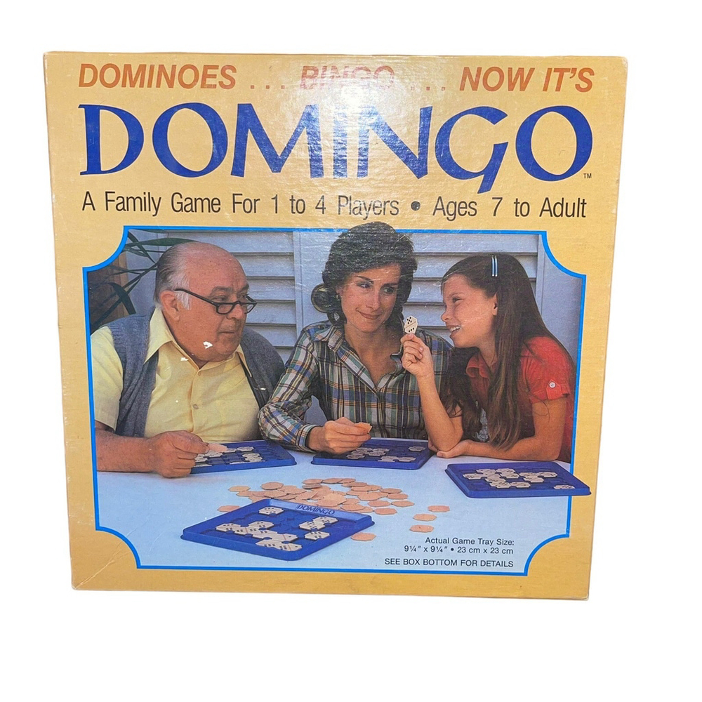 80’s Vintage Domingo Board Game Whitman Dominoes Bingo 1-4 Players Complete EUC